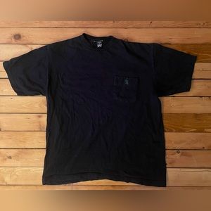 VINTAGE Men’s XL Nautica Navy Blue W Embroidered Logo Pocket T-shirt Made In USA